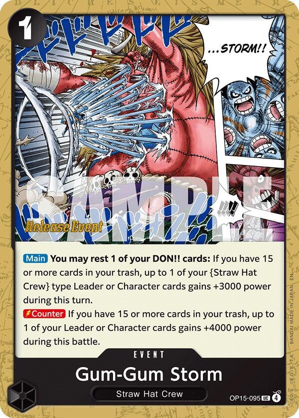 Image for Gum-Gum Storm (OP15-095) (Adventure on Kami's Island Release Event Cards) (OP15 RE) - One Piece Card Game