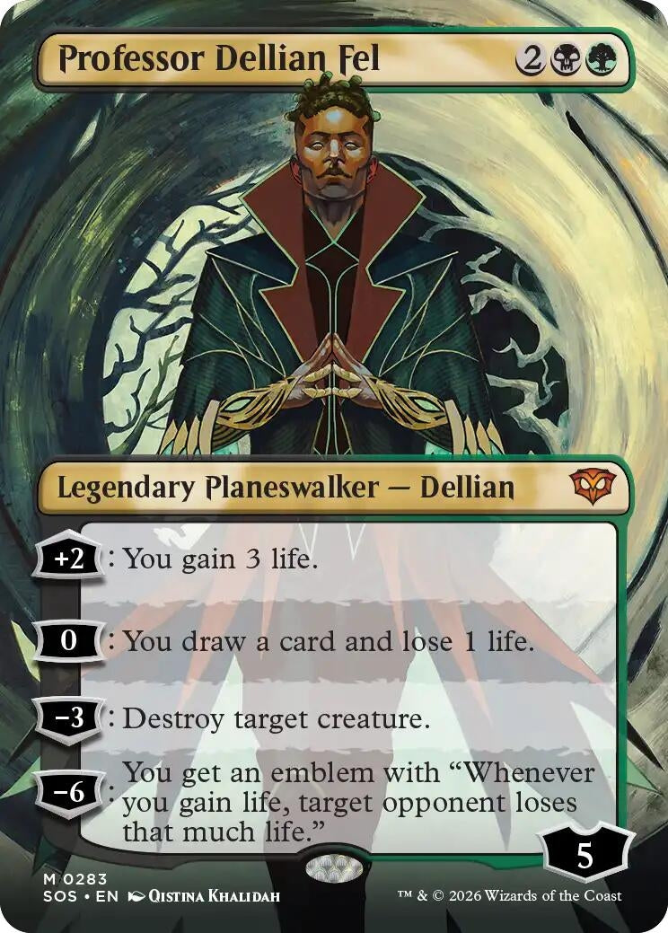 Professor Dellian Fel (Borderless) (283) (Secrets of Strixhaven) - PokeBox USA