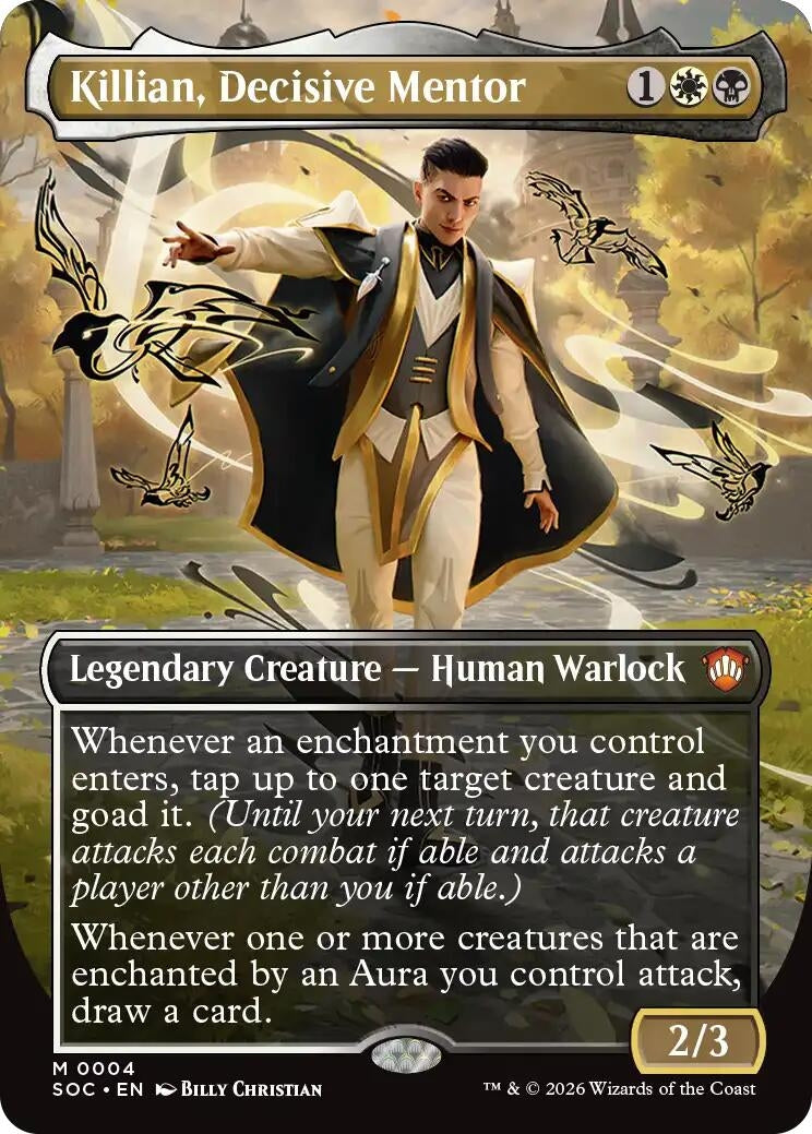 Killian, Decisive Mentor (Borderless) (4) (Secrets of Strixhaven)