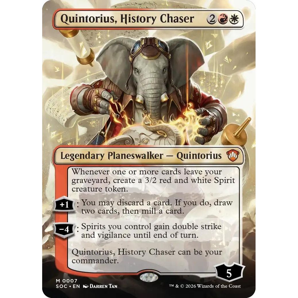 Quintorius, History Chaser (Borderless) (7) (Secrets of Strixhaven) - PokeBox USA