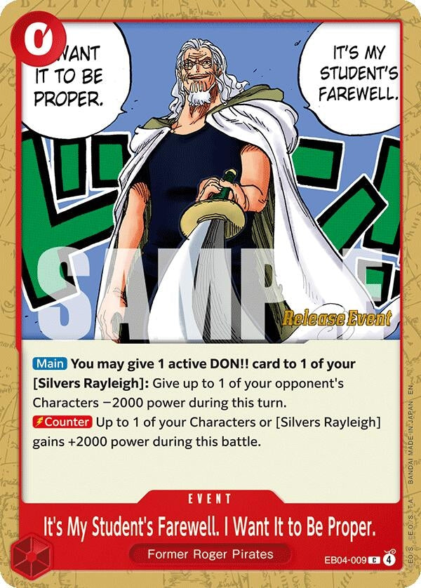Image for It's My Student's Farewell. I Want It to Be Proper. (EB04-009) (Adventure on Kami's Island Release Event Cards) (OP15 RE) - One Piece Card Game