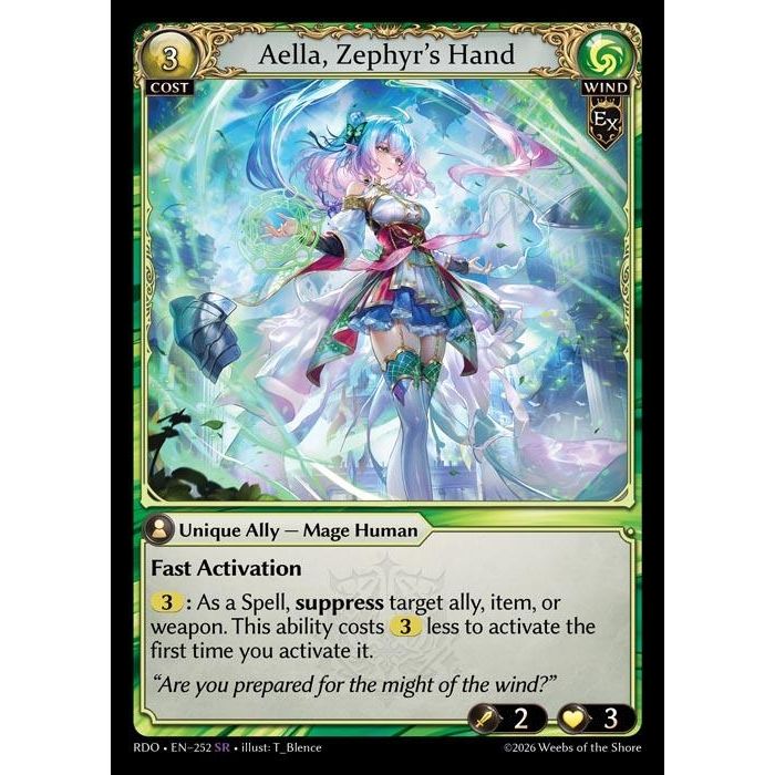 Image for Aella, Zephyr's Hand (252) (Radiant Origins) - Grand Archive TCG