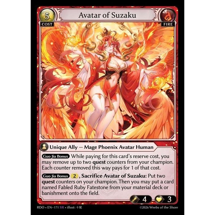Image for Avatar of Suzaku (171) (Radiant Origins) - Grand Archive TCG