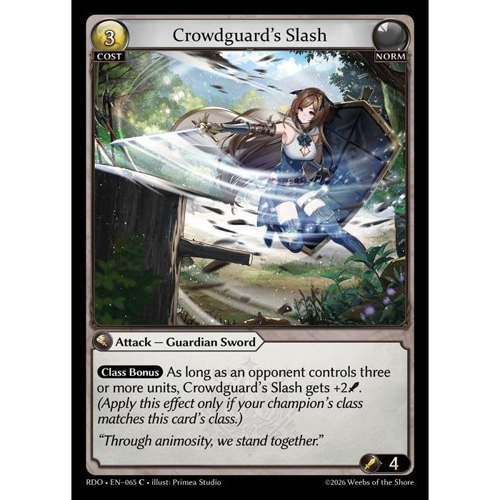 Image for Crowdguard's Slash (065) (Radiant Origins) - Grand Archive TCG