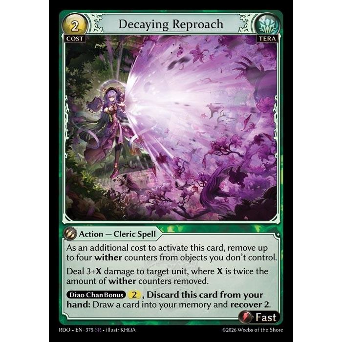 Image for Decaying Reproach (375) (Radiant Origins) - Grand Archive TCG