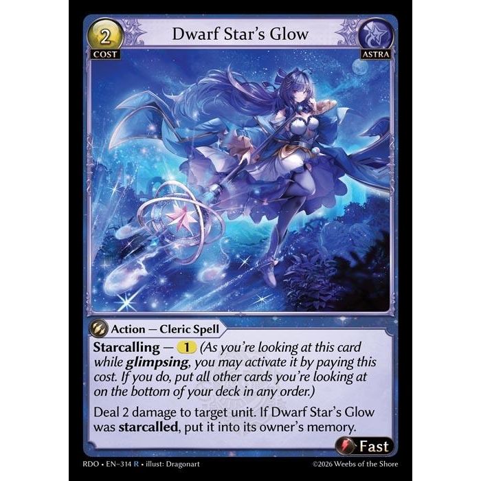 Image for Dwarf Star's Glow (314) (Radiant Origins) - Grand Archive TCG