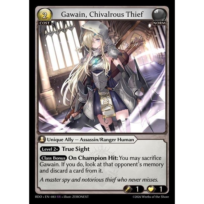 Image for Gawain, Chivalrous Thief (083) (Radiant Origins) - Grand Archive TCG