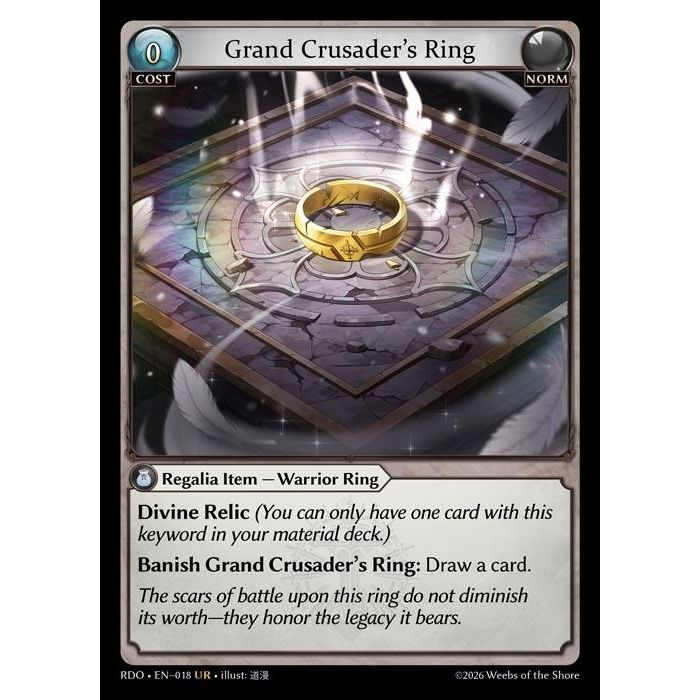 Image for Grand Crusader's Ring (018) (Radiant Origins) - Grand Archive TCG