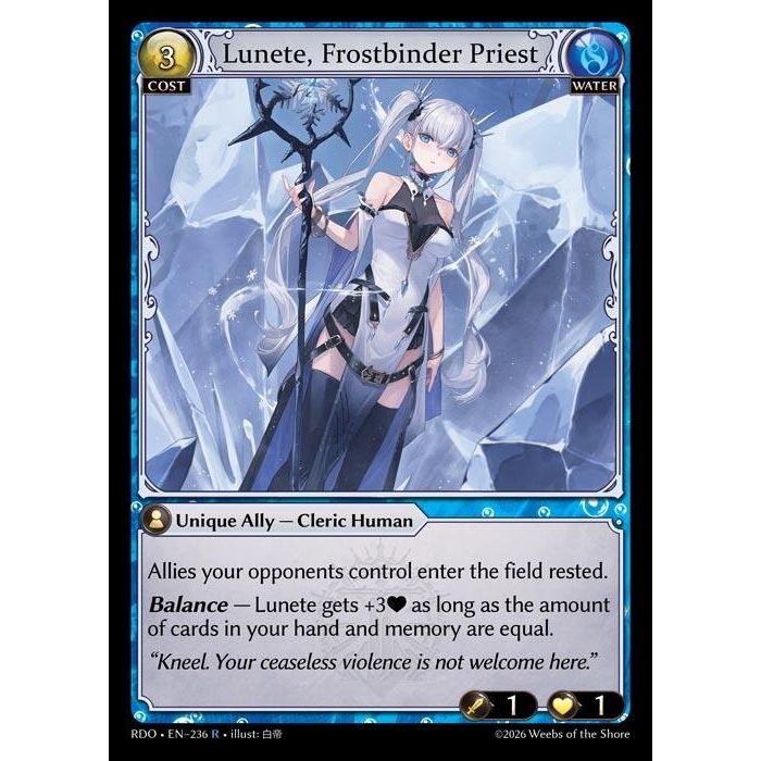 Image for Lunete, Frostbinder Priest (236) (Radiant Origins) - Grand Archive TCG
