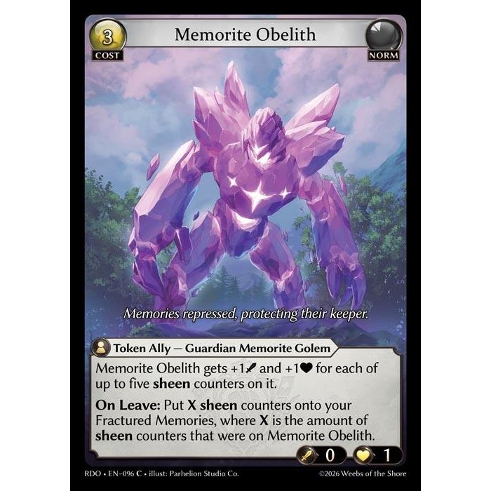Image for Memorite Obelith (096) (Radiant Origins) - Grand Archive TCG