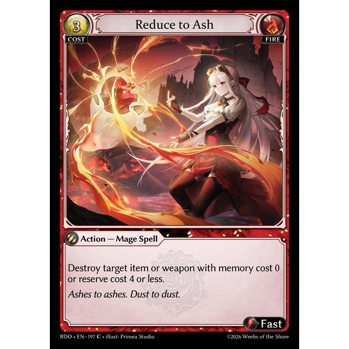 Image for Reduce to Ash (197) (Radiant Origins) - Grand Archive TCG