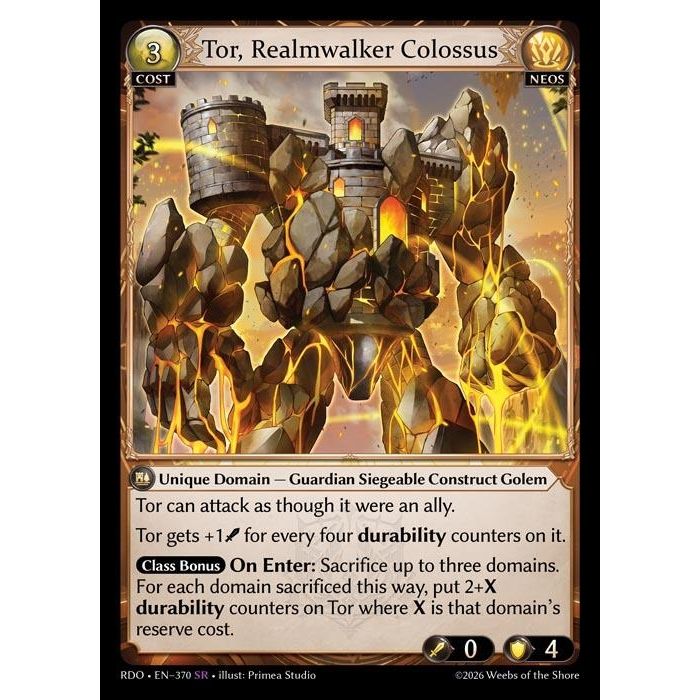 Image for Tor, Realmwalker Colossus (370) (Radiant Origins) - Grand Archive TCG