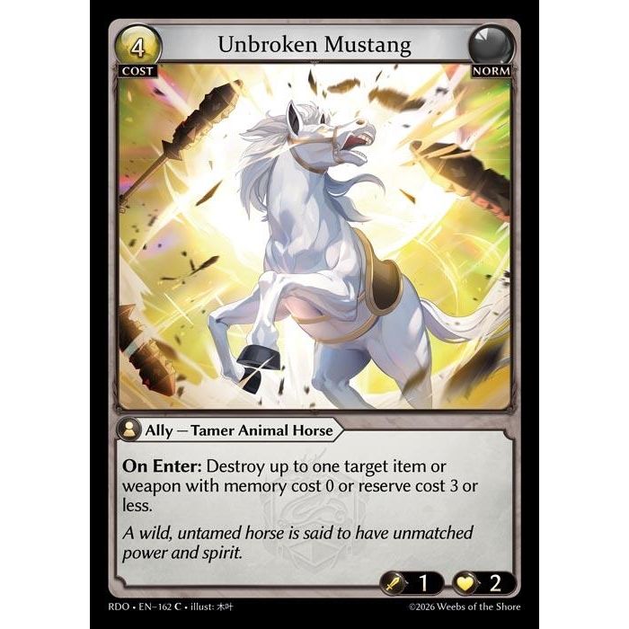 Image for Unbroken Mustang (162) (Radiant Origins) - Grand Archive TCG