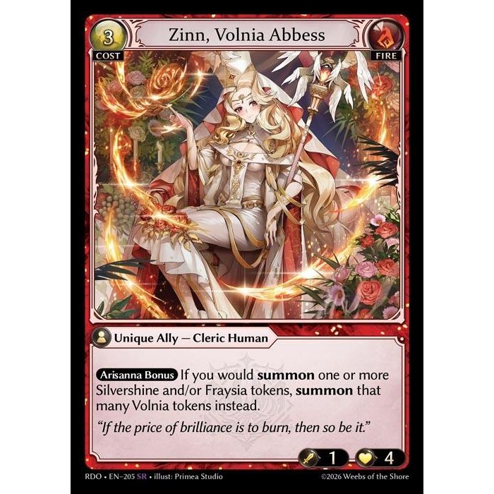 Image for Zinn, Volnia Abbess (205) (Radiant Origins) - Grand Archive TCG