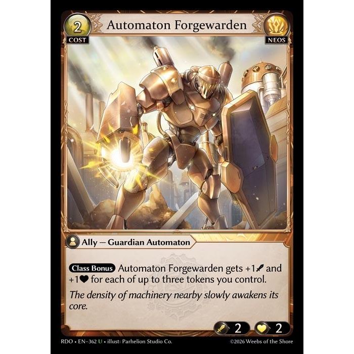 Image for Automaton Forgewarden (Curio Foil) (362) (Radiant Origins) - Grand Archive TCG