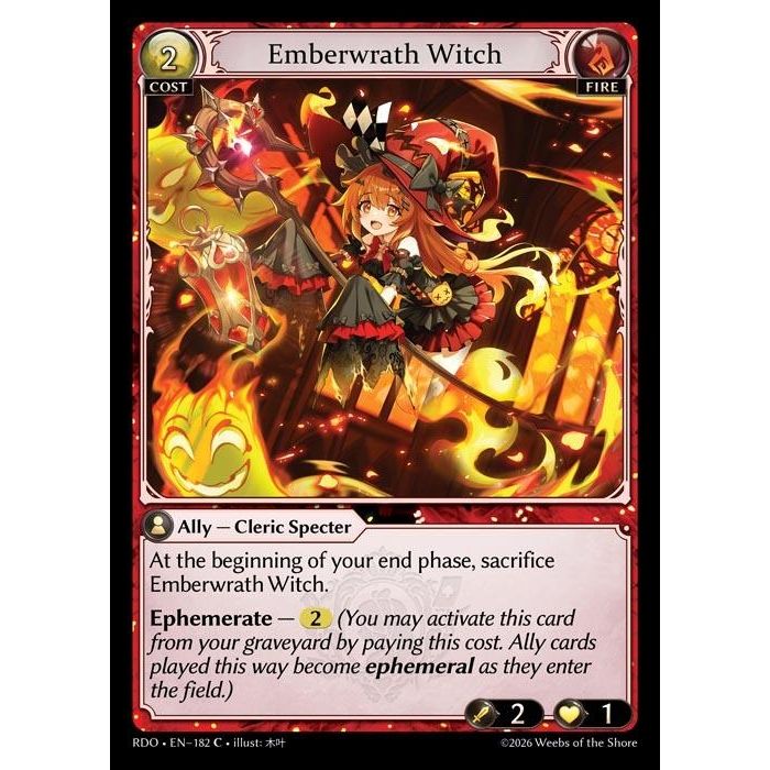 Image for Emberwrath Witch (Curio Foil) (182) (Radiant Origins) - Grand Archive TCG