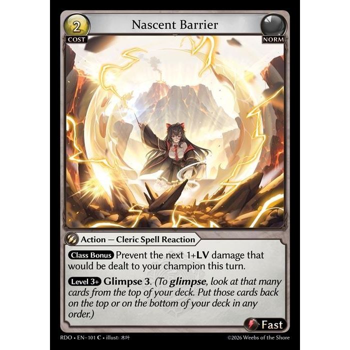 Image for Nascent Barrier (Curio Foil) (101) (Radiant Origins) - Grand Archive TCG