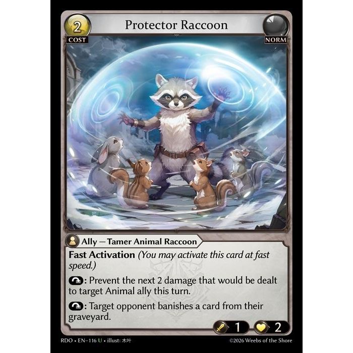 Image for Protector Raccoon (Curio Foil) (116) (Radiant Origins) - Grand Archive TCG