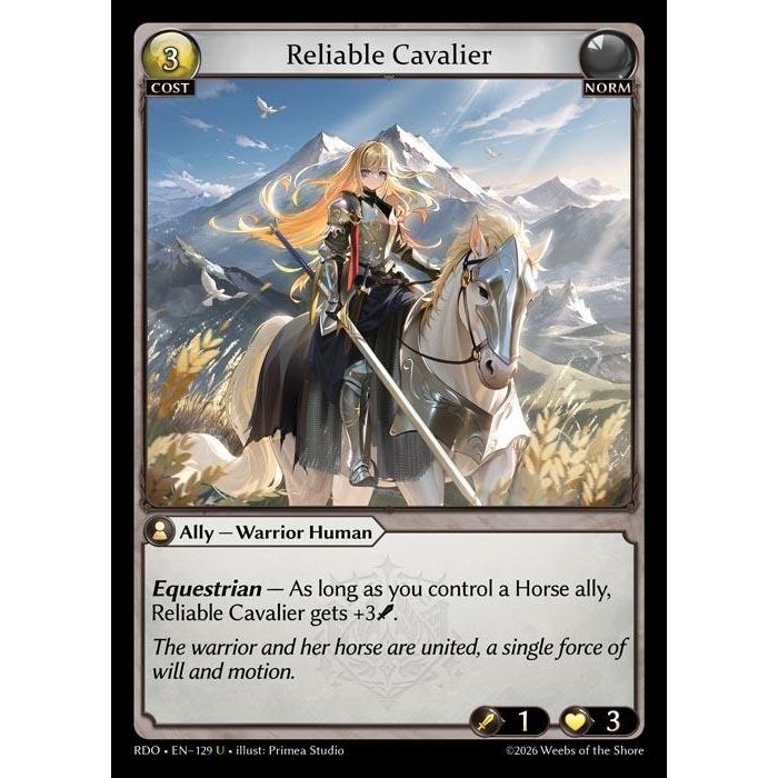Image for Reliable Cavalier (Curio Foil) (129) (Radiant Origins) - Grand Archive TCG