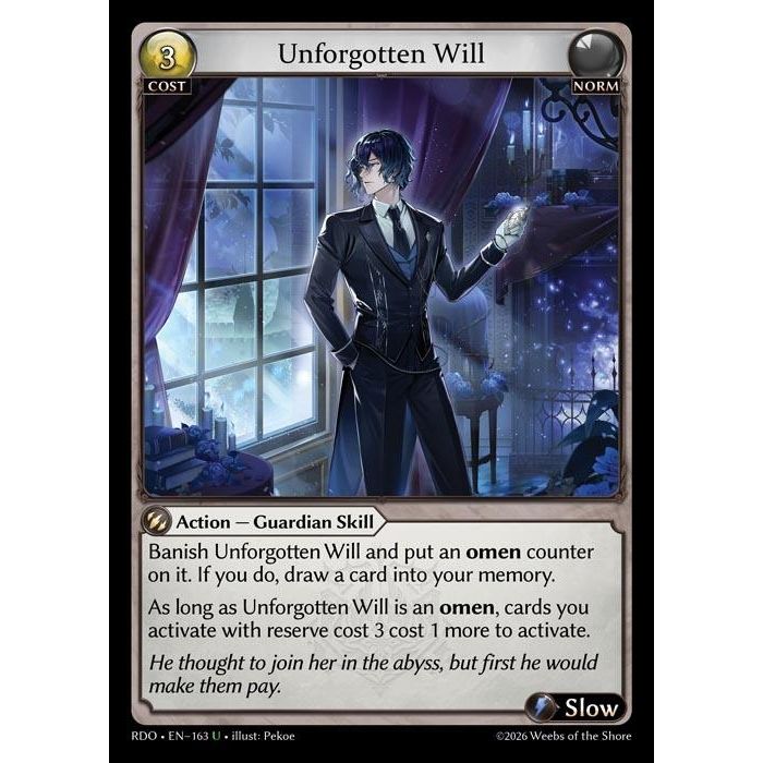 Image for Unforgotten Will (Curio Foil) (163) (Radiant Origins) - Grand Archive TCG