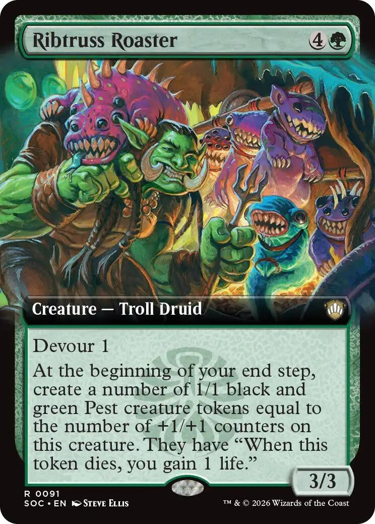 Ribtruss Roaster (Extended Art) (91) (Secrets of Strixhaven) - PokeBox USA