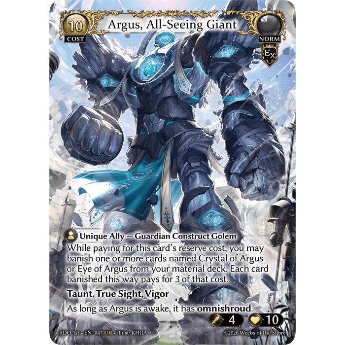Image for Argus, All-Seeing Giant (47) (Radiant Origins) - Grand Archive TCG