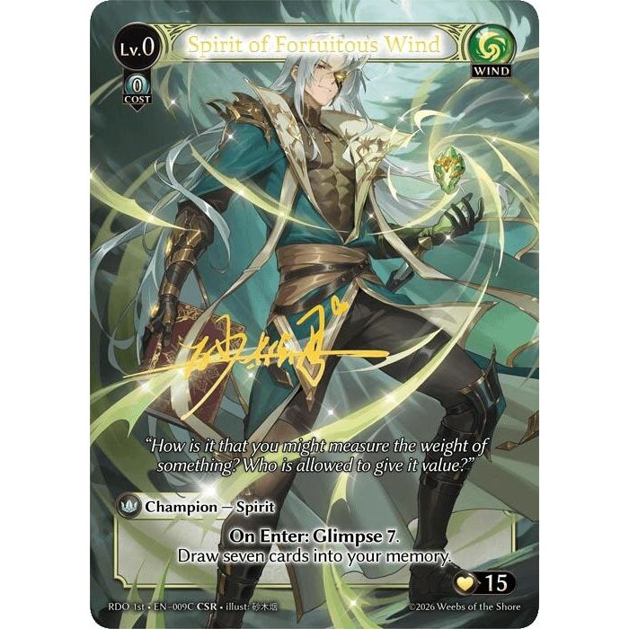 Image for Spirit of Fortuitous Wind (009C) (009C) (Radiant Origins) - Grand Archive TCG