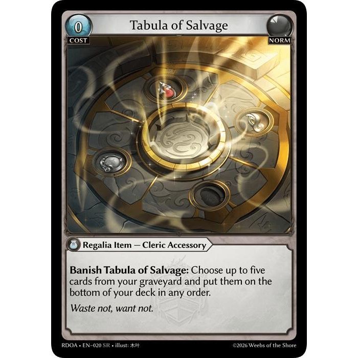 Image for Tabula of Salvage (020) (Radiant Origins) - Grand Archive TCG