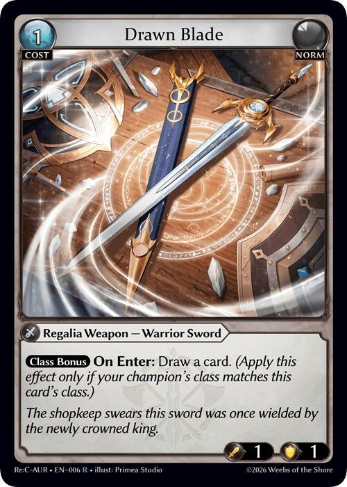 Image for Drawn Blade (006) (Mordred Re: Collection, Aurelian Regent) (AURR) - Grand Archive TCG
