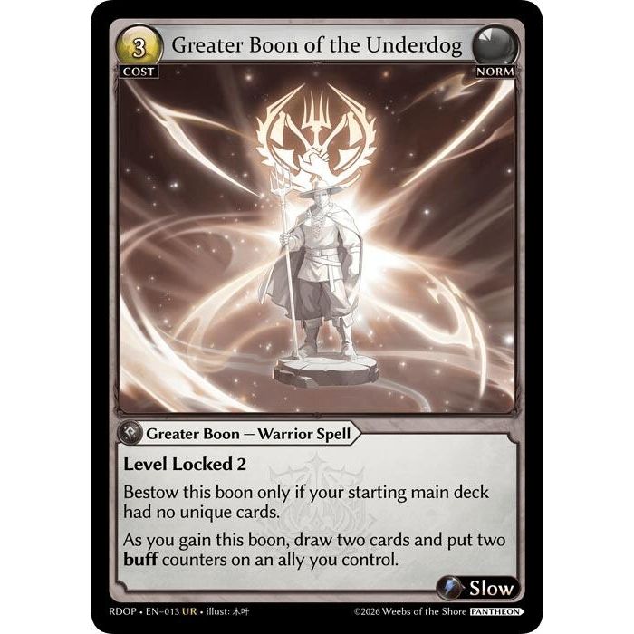 Image for Greater Boon of the Underdog (013) (Radiant Origins: Pantheon) - Grand Archive TCG