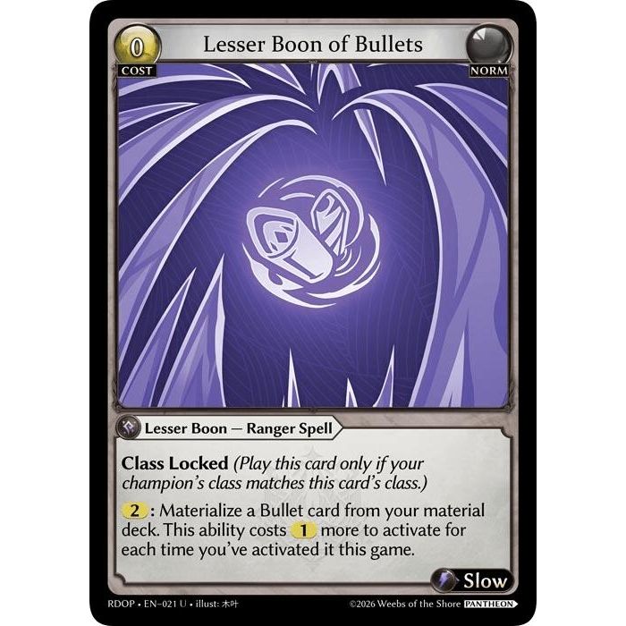Image for Lesser Boon of Bullets (021) (Radiant Origins: Pantheon) - Grand Archive TCG
