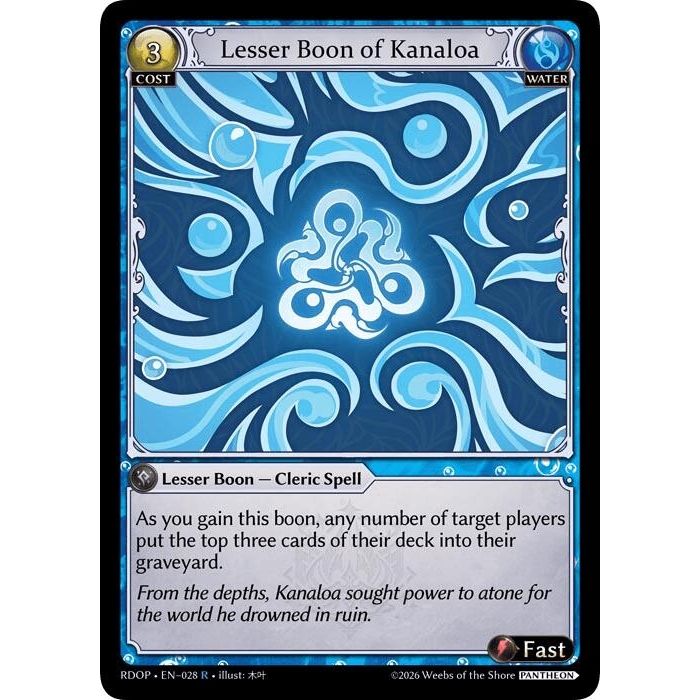 Image for Lesser Boon of Kanaloa (028) (Radiant Origins: Pantheon) - Grand Archive TCG