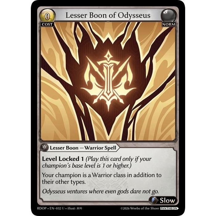 Image for Lesser Boon of Odysseus (032) (Radiant Origins: Pantheon) - Grand Archive TCG
