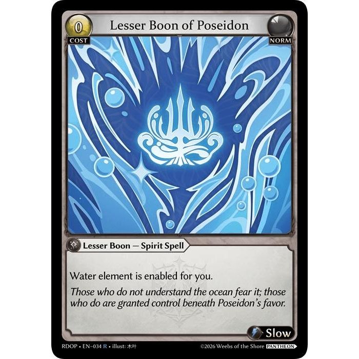 Image for Lesser Boon of Poseidon (034) (Radiant Origins: Pantheon) - Grand Archive TCG