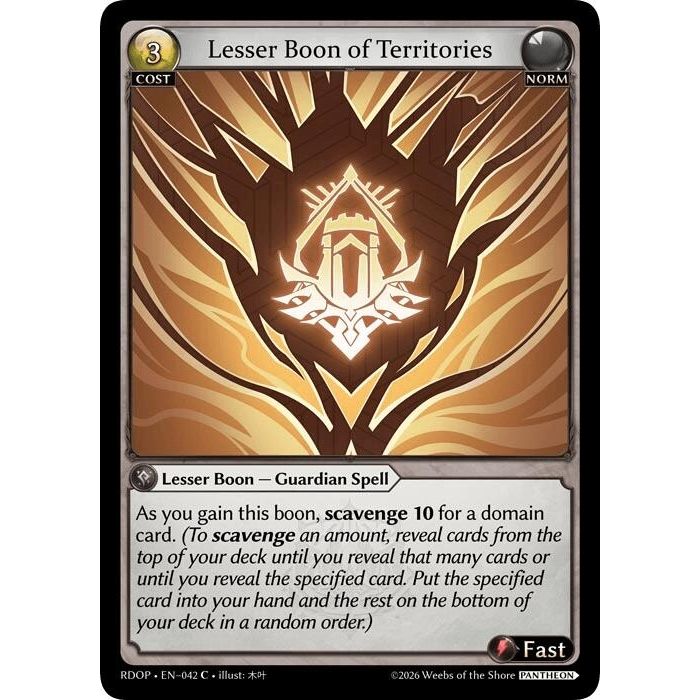 Image for Lesser Boon of Territories (042) (Radiant Origins: Pantheon) - Grand Archive TCG