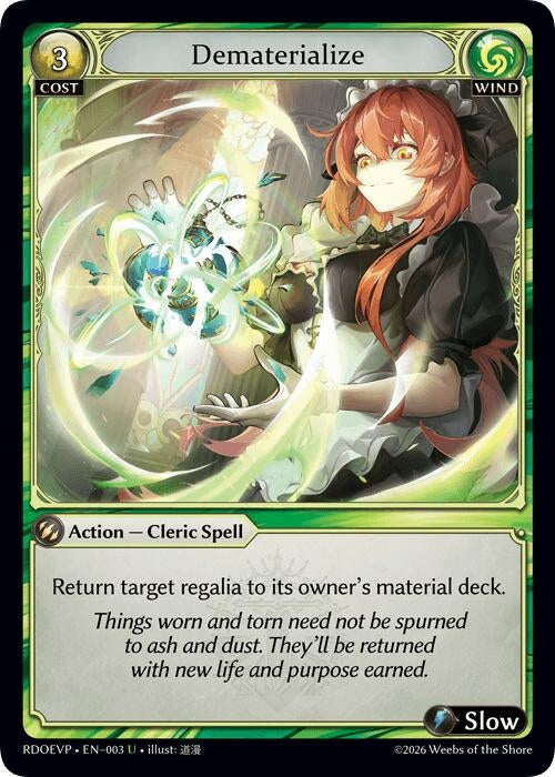 Image for Dematerialize (003) (Radiant Origins Event Pack) (RDOEVP) - Grand Archive TCG