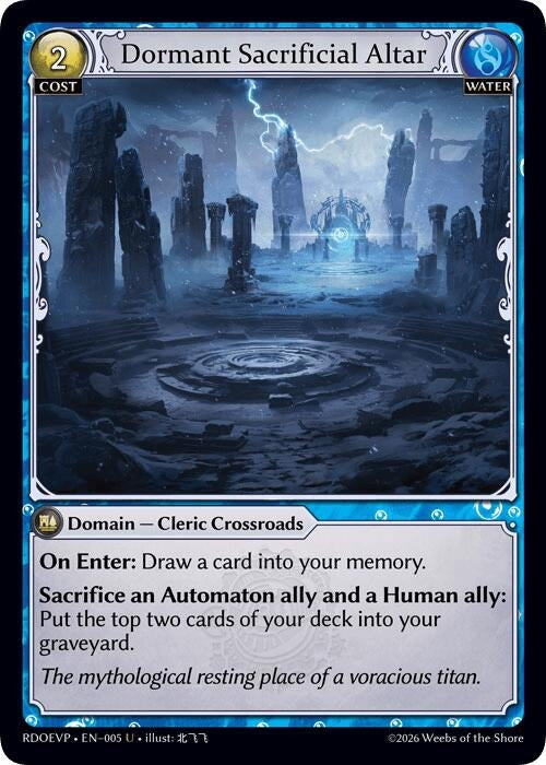 Image for Dormant Sacrificial Altar (005) (Radiant Origins Event Pack) (RDOEVP) - Grand Archive TCG
