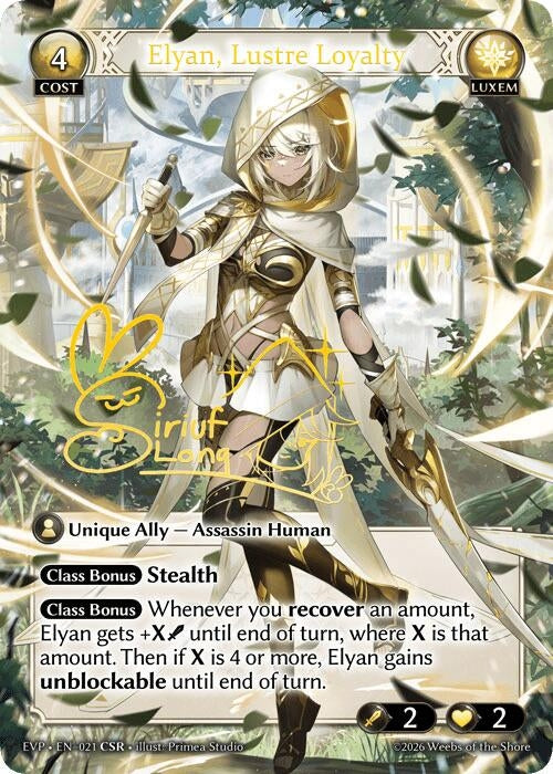 Image for Elyan, Lustre Loyalty (021) (Radiant Origins Event Pack) (RDOEVP) - Grand Archive TCG