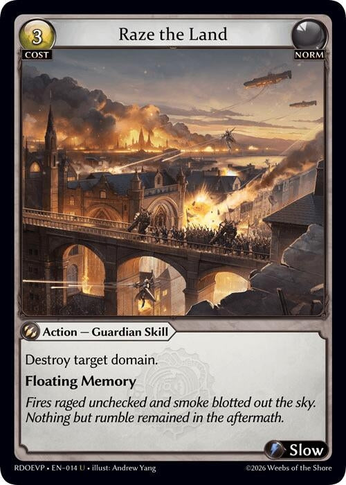 Image for Raze the Land (014) (Radiant Origins Event Pack) (RDOEVP) - Grand Archive TCG