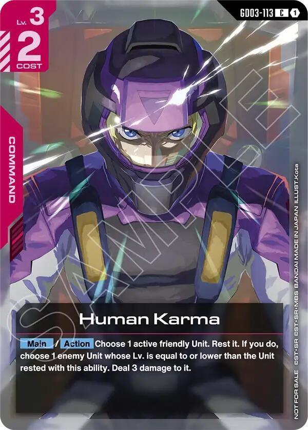 Image for Human Karma (Store Tournament Participant Pack 04) (GD03-113) (Gundam Promotional Cards) (GCG-PR) - Gundam Card Game