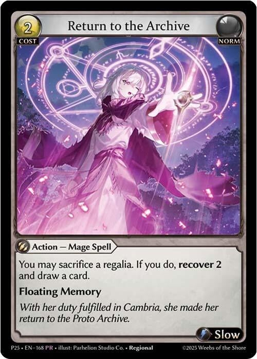 Image for Return to the Archive (168) (Promotional Cards) (P) - Grand Archive TCG
