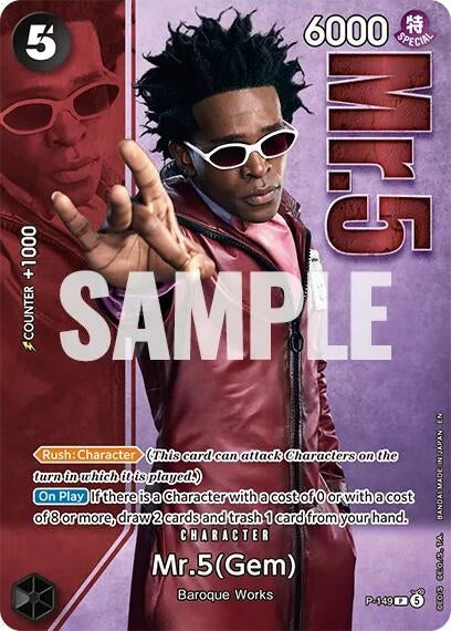 Image for Mr.5 (Gem) - P-149 (Premium Card Collection -Live Action Edition Vol.2 Baroque Works-) (P-149) (One Piece Promotion Cards) (OP-PR) - One Piece Card Game