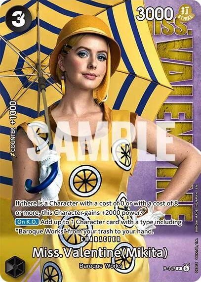 Image for Miss.Valentine (Mikita) - P-147 (Premium Card Collection -Live Action Edition Vol.2 Baroque Works-) (P-147) (One Piece Promotion Cards) (OP-PR) - One Piece Card Game