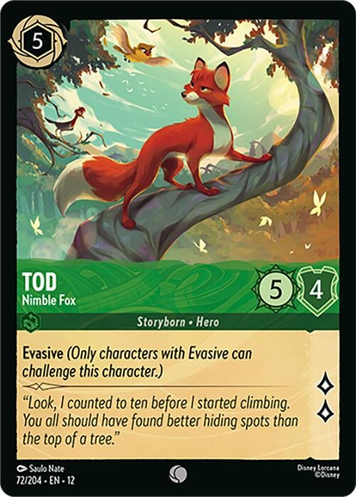 Image for Tod - Nimble Fox (72/204) (Wilds Unknown) (12) - Disney Lorcana