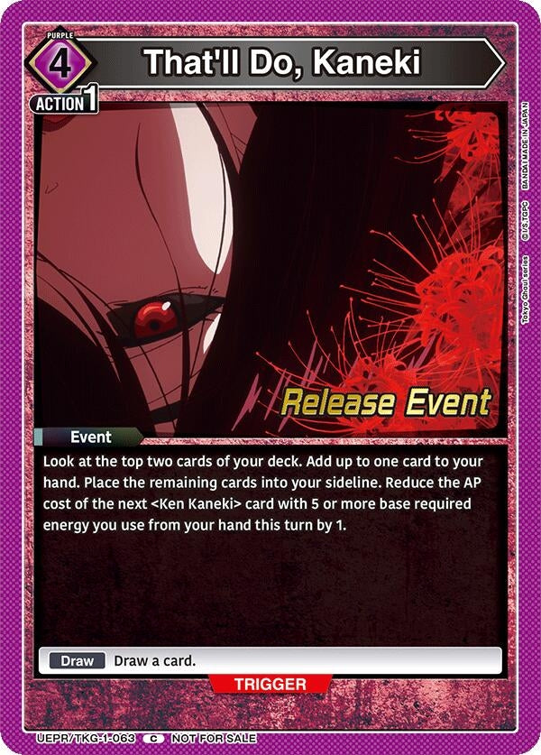Image for That'll Do, Kaneki (UEPR/TKG-1-063) (UE18BT: Tokyo Ghoul Release Event Cards) (UE18BT_RE) - Union Arena