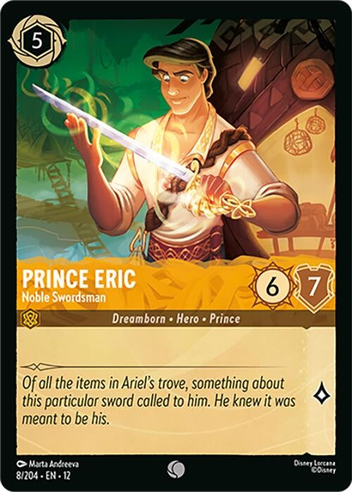 Image for Prince Eric - Noble Swordsman (8/204) (Wilds Unknown) (12) - Disney Lorcana