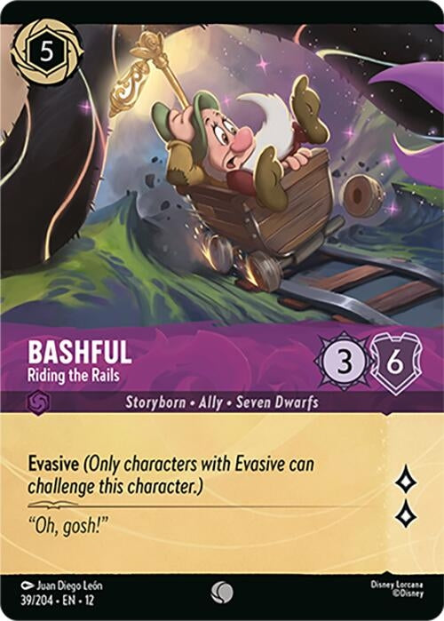 Image for Bashful - Riding the Rails (Foil) (39/204) (Wilds Unknown) (12) - Disney Lorcana
