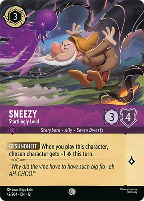 Image for Sneezy - Startlingly Loud (Foil) (42/204) (Wilds Unknown) (12) - Disney Lorcana