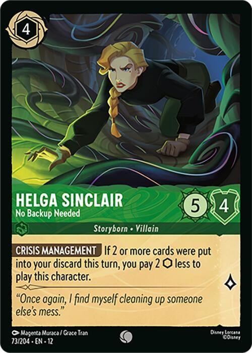 Image for Helga Sinclair - No Backup Needed (73/204) (Wilds Unknown) (12) - Disney Lorcana
