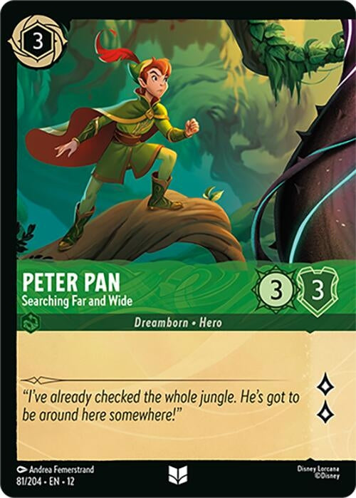 Image for Peter Pan - Searching Far and Wide (Foil) (81/204) (Wilds Unknown) (12) - Disney Lorcana